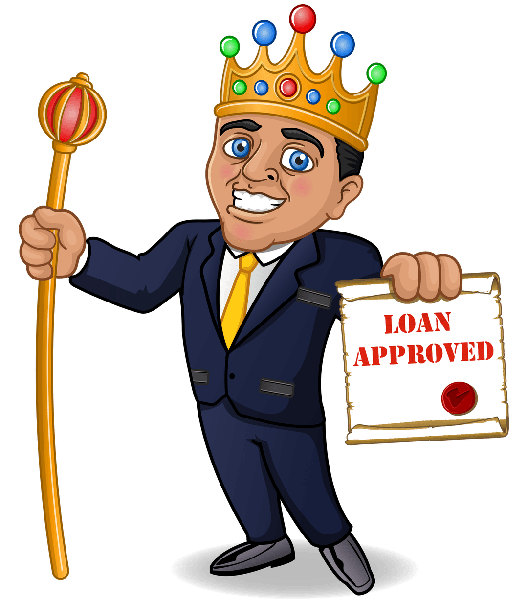 The Mortgage King™ mascot — a king holding a Loan Approved scroll